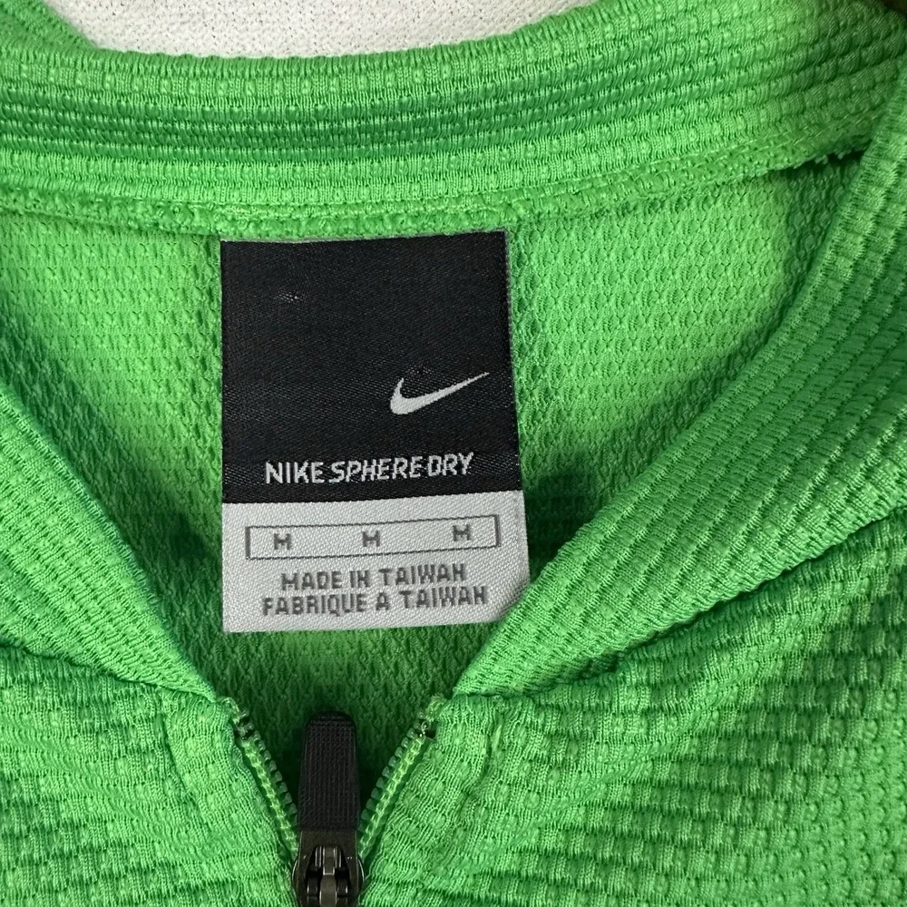 Nike Sphere Dry Adult Medium Cycling Shirt Green/Gray ‎ Lightweight Waffle